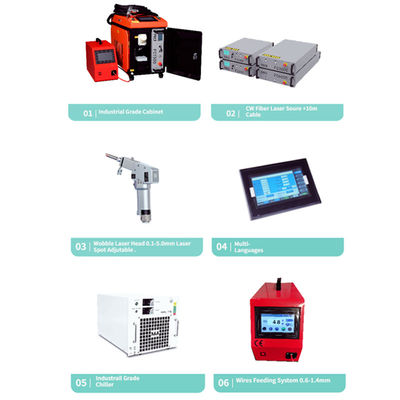 1000w 1500w 2000w 3000w Saldador de metal portátil con láser limpiador cortador 3 en 1